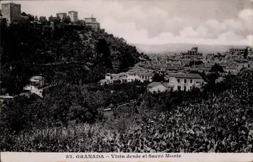 AK Granada Andalusien Spanien, Blick vom Sacro Monte