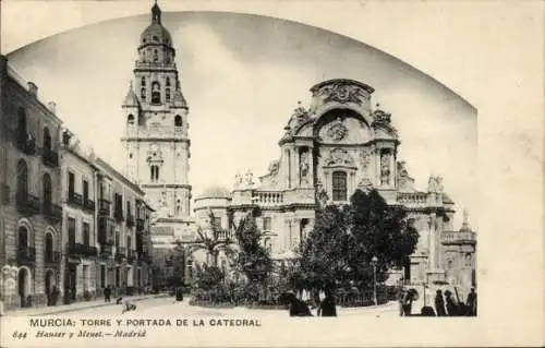 AK Stadt Murcia Spanien, Turm und Abdeckung der Kathedrale