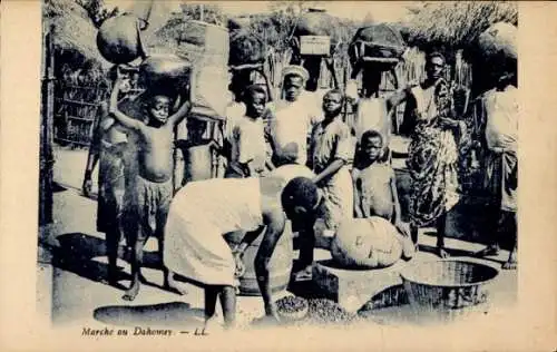 Ak Dahomey Benin, Marktplatz