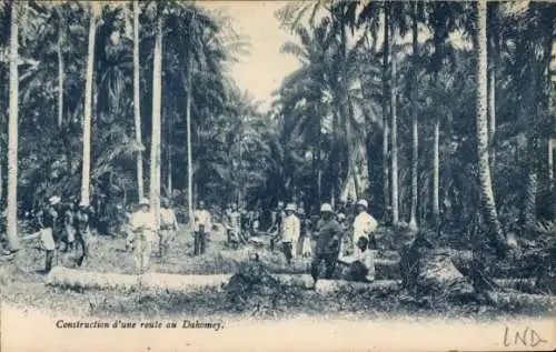 Ak Dahomey Benin, Bau einer Straße