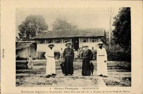 Ak Brazzaville Französisch Kongo, Mission de Sainte-Marie du Gabon, Mgr. Augouard, Mgr. Adam