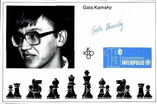 9 Ak Schach, Schachfiguren plus Großmeister, Weltmeister, Kasparow, Karpow, Anand, Short