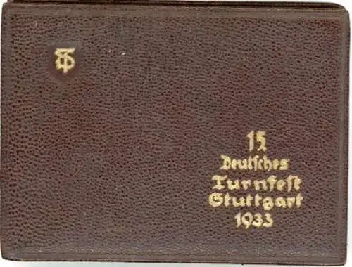 Kleine Mappe (7x9,5cm) Stuttgart mit 12 Fotos, 15. Deutsches Turnfest 1933