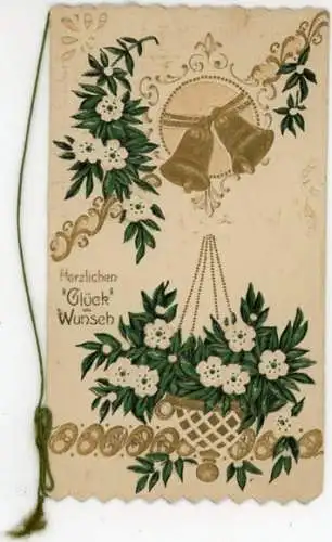 Set von 7 St. Glückwunsch,Klappkarten,Deckel Prägedruck, gestanzt, Hochzeit,