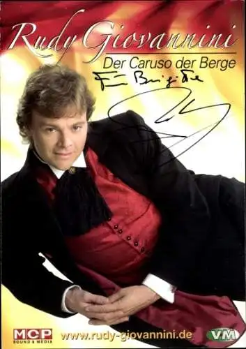 Ak Sänger Rudy Giovannini, Der Caruso der Berge, Portrait, Autogramm