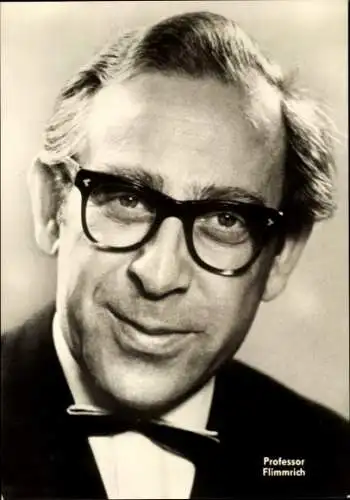 Foto Ak Schauspieler Walter E. Fuß, Professor Flimmrich, Flimmerstunde