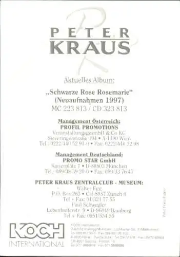 Ak Schauspieler Peter Kraus, Portrait, Autogramm