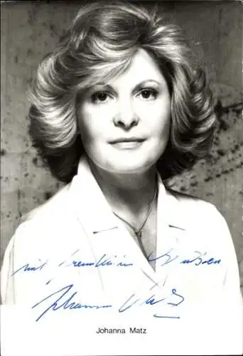 Ak Schauspielerin Johanna Matz, Portrait, Autogramm