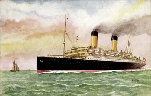 Künstler Ak Dampfer Homeric, White Star Line