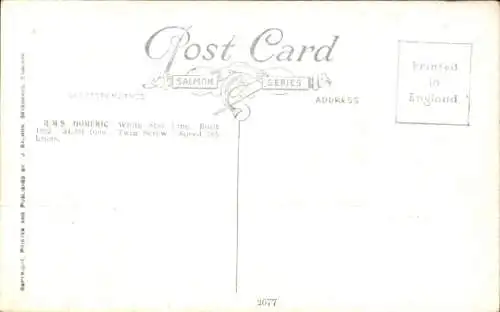 Künstler Ak Dampfer Homeric, White Star Line