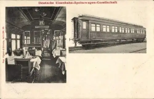 Ak Deutsche Eisenbahn-Speisewagen-Gesellschaft, Innenansicht