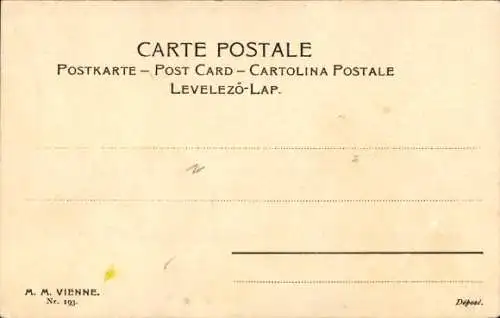 Litho Japaner mit Hummer und zwei Hunden