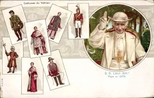 Litho Papst Leo XIII., Vincenzo Gioacchino Pecci, Costumes du Vatican