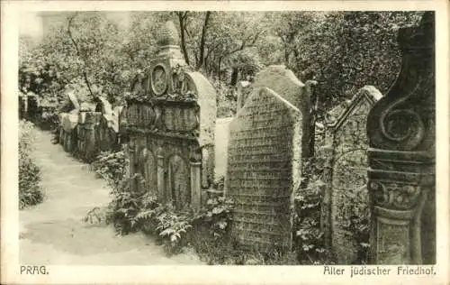 Judaika Ak Praha Prag, Alter Jüdischer Friedhof