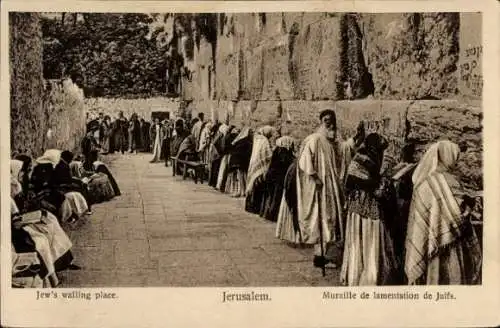 Judaika Ak Jerusalem Israel, Juden an der Klagemauer