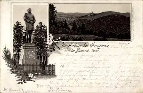 Vorläufer Litho Wernigerode im Harz, Harburg, Bismarckdenkmal