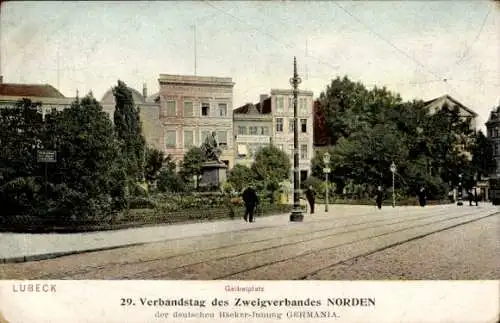 Ak Lübeck in Schleswig Holstein, Geibelplatz