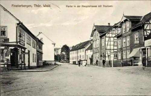 Ak Finsterbergen Friedrichroda im Thüringer Wald, Hauptstraße, Postamt