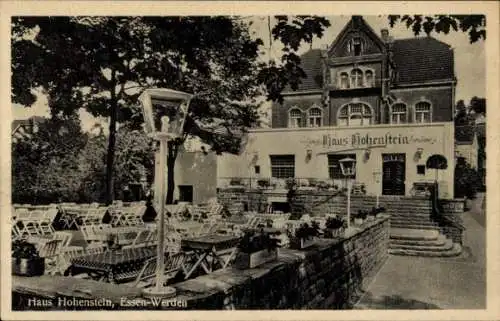 Ak Werden Essen im Ruhrgebiet, Haus Hohenstein, Gastwirtschaft, Terrasse