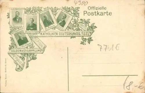 Ak Essen im Ruhrgebiet, 53. Katholiken-Versammlung 19.-23. August 1906, Erzbischof von Köln