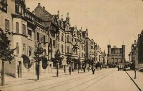 Ak Steele Essen im Ruhrgebiet, Kurfürstenstraße mit Wasserturm