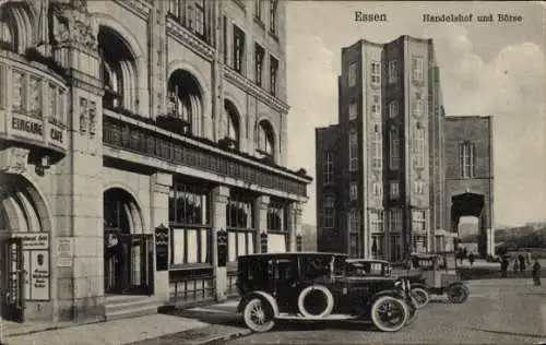 Ak Essen im Ruhrgebiet, Handelshof, Börse, Automobil