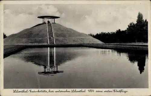 Ak Berlin Steglitz Lichterfelde, Lilienthal-Gedenkstätte, von hier unternahm er 1894 Gleitflüge