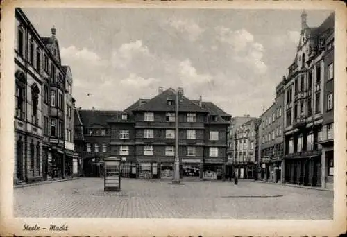 Ak Steele Essen im Ruhrgebiet, Markt