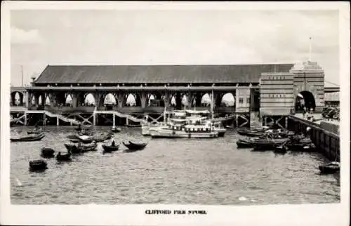 Foto Ak Singapore Singapur, Clifford's Pier, Anlegestelle, Hafenanlagen