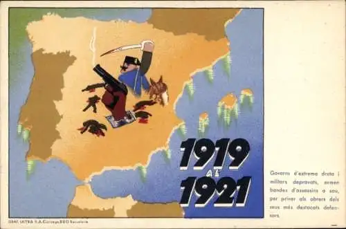 Ak Geschichte Spanien, Spanischer Bürgerkrieg 1919 - 1921