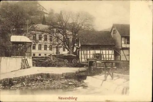 Ak Neuenbürg an der Enz Schwarzwald, Teilansicht, Wehr