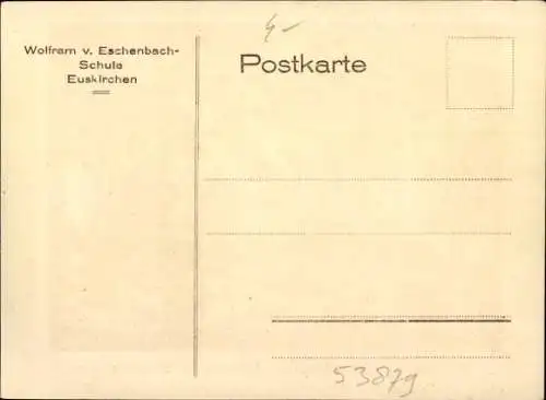 Künstler Ak Euskirchen Nordrhein Westfalen, Wolfram von Eschenbach Schule