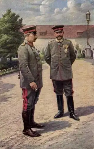 Ak Kaiser Wilhelm II., Generalfeldmarschall Paul von Hindenburg, Schloss zu Posen, 1915