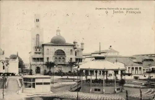 Ak Brüssel Brüssel, Weltausstellung 1910, Französischer Garten