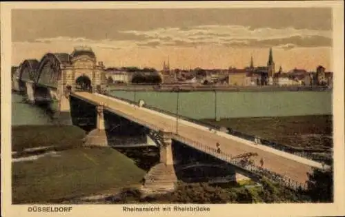 Ak Düsseldorf am Rhein, Rheinbrücke