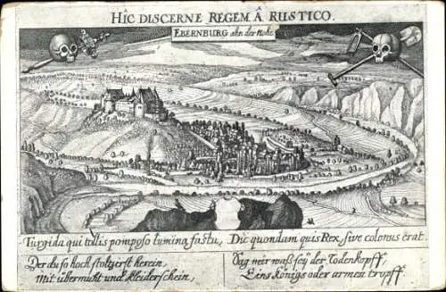 Künstler Ak Merian, Bad Münster am Stein Ebernburg Bad Kreuznach, Historisches Bild der Stadt