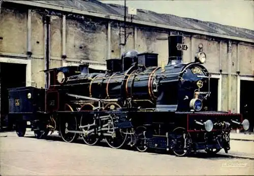 Ak Französisches Eisenbahnmuseum, Lokomotive 1314 Midi, 1902