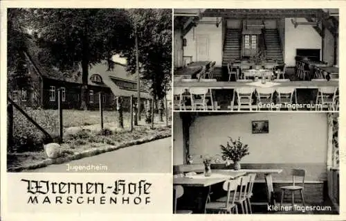 Ak Nordseebad Wremen Wurster Nordseeküste, Marschenhof, Jugendheim, Tagungsräume