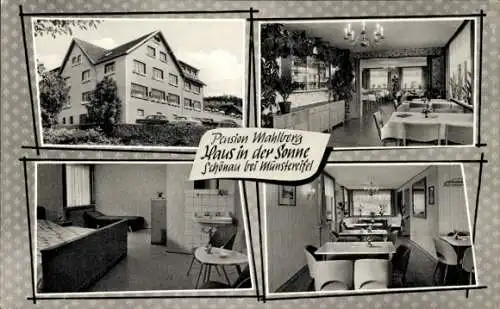 Ak Schönau Bad Münstereifel in Nordrhein Westfalen, Pension Haus in der Sonne, Zimmer, Gastraum
