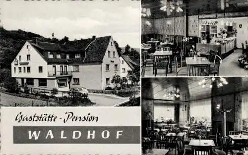 Ak Gemünd Schleiden in der Eifel, Gaststätte Pension Waldhof, Gastraum