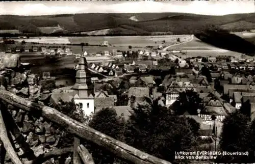 Ak Eversberg Meschede im Sauerland, Blick von der Ruine, Panorama