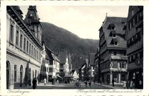 Ak Geislingen an der Steige, Hauptstraße, Rathaus, Zoll