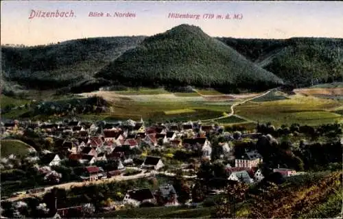 Ak Bad Ditzenbach in Württemberg, Blick v. Norden, Hiltenburg, Panorama