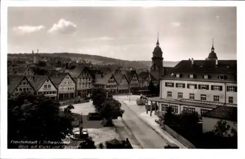 Ak Freudenstadt im Schwarzwald, Markt, Postamt