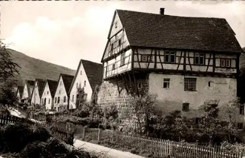 Ak Wiesensteig in Württemberg, Jugendherberge, Fachwerkhaus