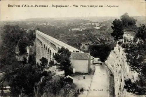 Ak Ventabren Bouches du Rhône, Acqueduc de Roquefavour, Vue Panoramique