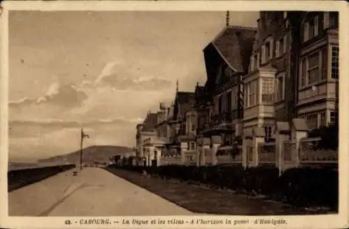 Ak Cabourg Calvados, Digue, Villas, Point d'Houlgate
