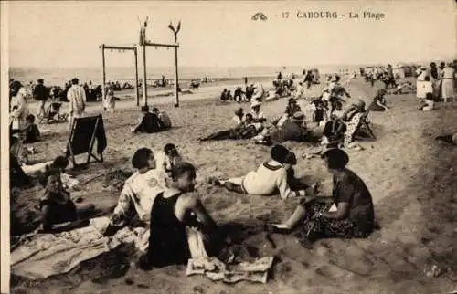 Ak Cabourg Calvados, Strand