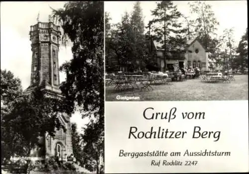 Ak Rochlitz an der Mulde, Rochlitzer Berg, Aussichtsturm, Berggaststätte