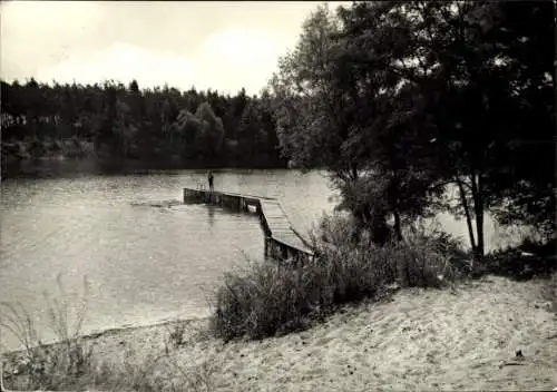 Ak Rehagen Klausdorf am Mellensee, Waldsee, Steg